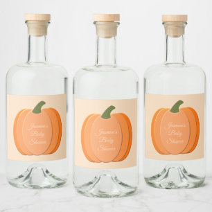Niedliche Orangengeschlechtsneutrale Pumpkindusche Alkoholflaschenetikett