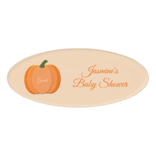 Niedliche Orangengeschlechtsneutrale Pumpkindusche Namenschild