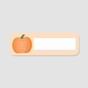 Niedliche Orangengeschlechtsneutrale Pumpkindusche Namensschild