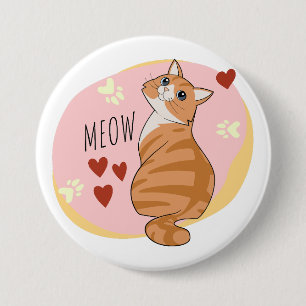 Niedliche Orangenkatze Button