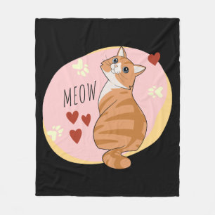 Niedliche Orangenkatze Fleecedecke