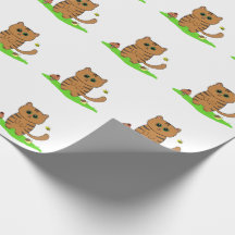 Niedliche Orangenkatze im Grünweitenpapier
