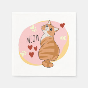 Niedliche Orangenkatze Serviette