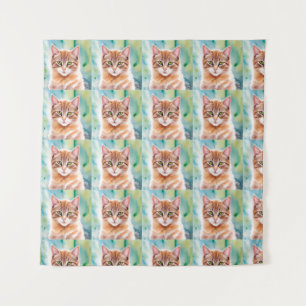 Niedliche Orangenkatze Wandteppich