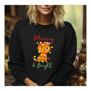 Niedliche Orangenkatzenleuchten aus Meowy & Bright Sweatshirt