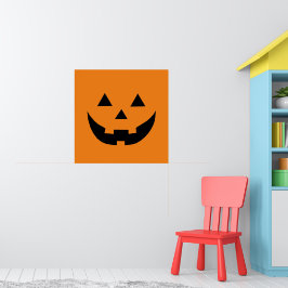 Niedliche Orangenkürbis Kürbislaterne Halloween Poster