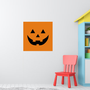 Niedliche Orangenkürbis Kürbislaterne Halloween Poster