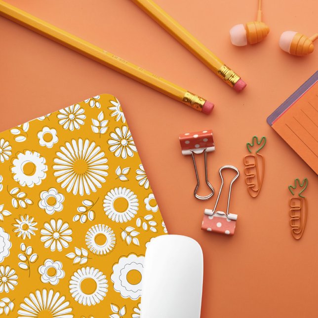 Niedliche Orangensommer Blume Mousepad (Von Creator hochgeladen)