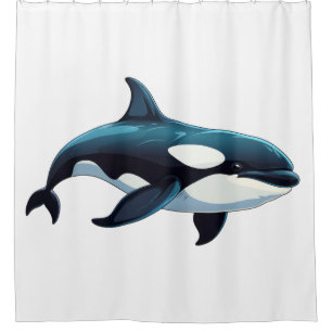 Niedliche Orca-Doodle Duschvorhang