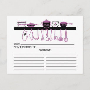 Niedliche Orchid Kitchen Gadgets Bridal Rezept Kar Postkarte