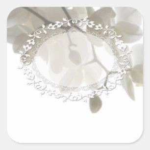 Niedliche Orchideen Quadratischer Aufkleber