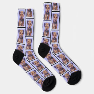 Niedliche, originale Haustier-Hundkunst an der Gre Socken