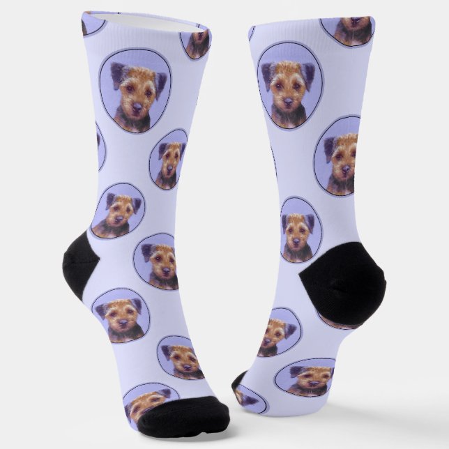 Niedliche, originale Haustier-Hundkunst an der Gre Socken (Gewinkelt)