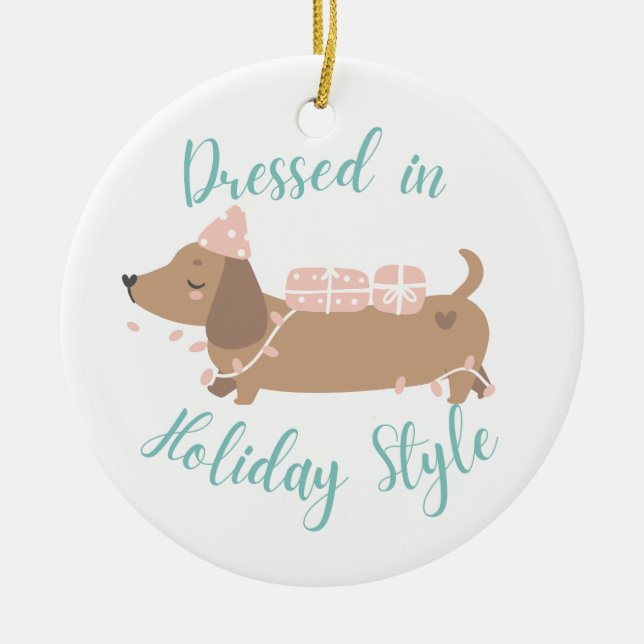 Niedliche Ornament mit Dackel Hund (Vorne)
