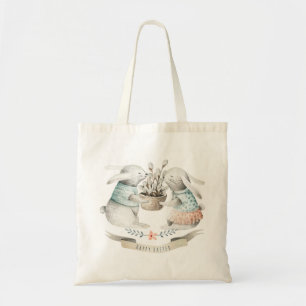 Niedliche Osterbündel mit Osterkorb Tragetasche