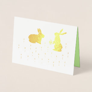 Niedliche OsterBunnies und Affodien kundenspezifis Folienkarte