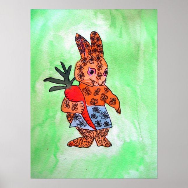 Niedliche Osterbuunys illustrieren Kunstposter Poster (Vorne)