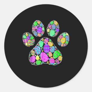 Niedliche Ostereier Dog Cat Paw Lover Happy Runder Aufkleber