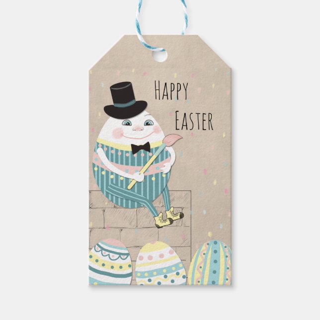 Niedliche Ostereier & Humpty Dumpty Geschenkanhänger (Vorderseite)
