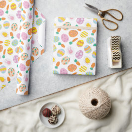 Niedliche Ostereier und Karotten Geschenkpapier