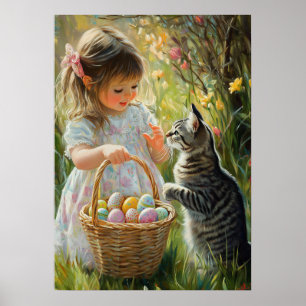Niedliche Ostereierjagd mit Kitten Poster