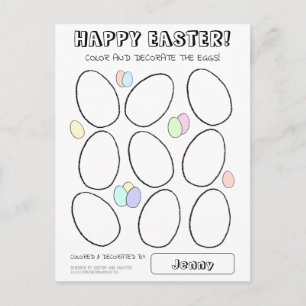 Niedliche Ostereierkollektionskarte für Kinder Postkarte