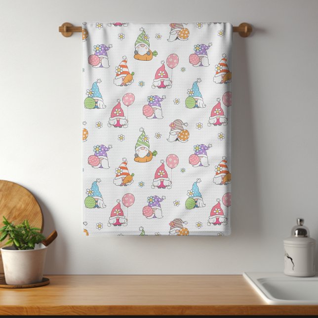 Niedliche Ostergome Girly Spring Blumen Eier Geschirrtuch (Von Creator hochgeladen)