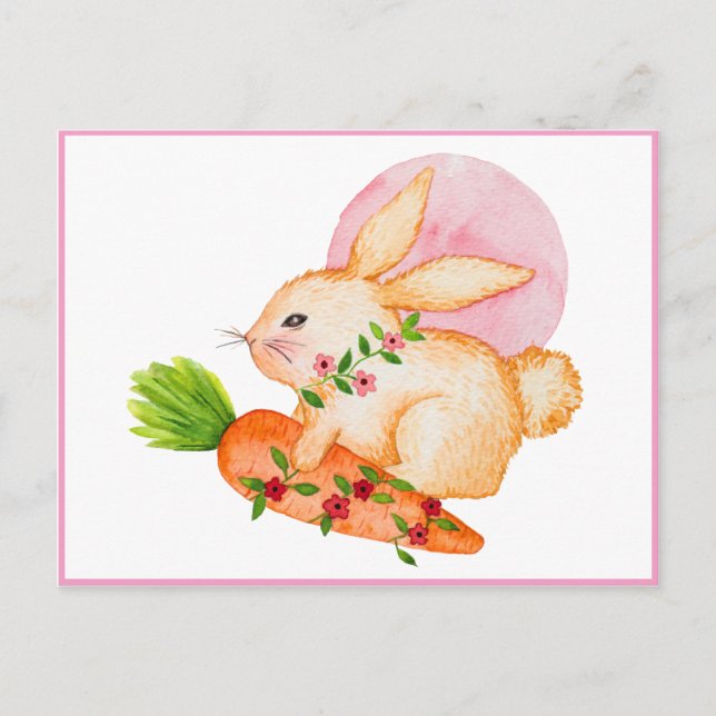 Niedliche Osterhase Postkarte (Vorderseite)