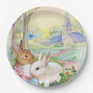 Niedliche Osterhasenpapierplatte Pappteller