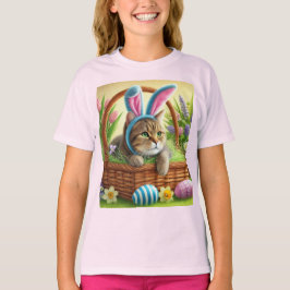 Niedliche Osterkatzen Mädchen Rosa T - Shirt