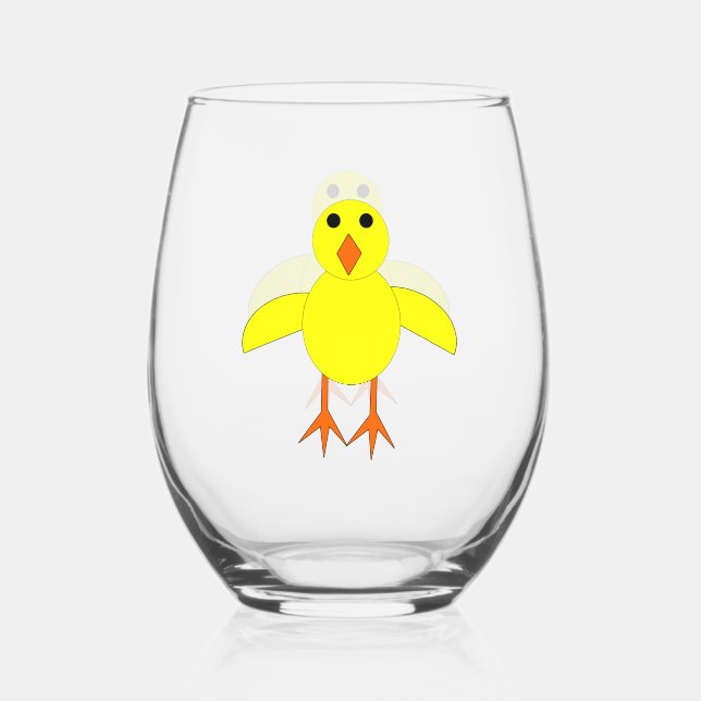Niedliche Osterkeule Weinglas Ohne Stiel (Vorderseite)
