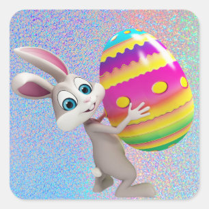 Niedliche Osterkleber Quadratischer Aufkleber
