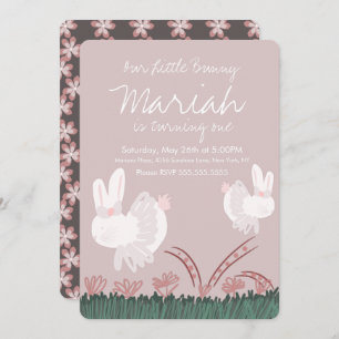 Niedliche Ostern 1. Geburtstag Handgezeichnet Einladung