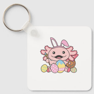 Niedliche Ostern Axolotl mit Ostern-Eiern als Oste Schlüsselanhänger