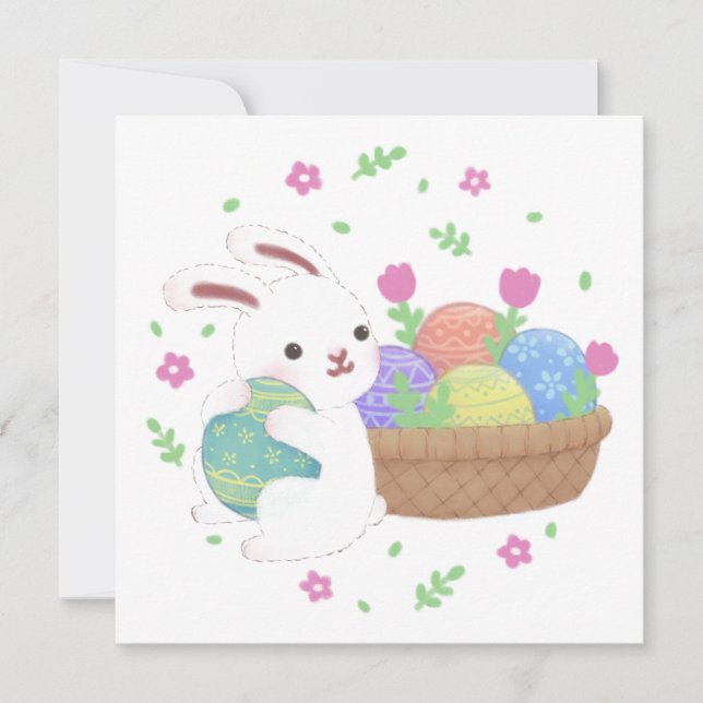 Niedliche Ostersonnige Illustration Einladung (Vorderseite)