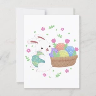Niedliche Ostersonnige Illustration Postkarte