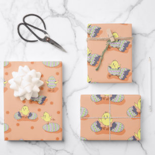 Niedliche Osterstreifen-Papierblätter für Kick-Mus Geschenkpapier Set