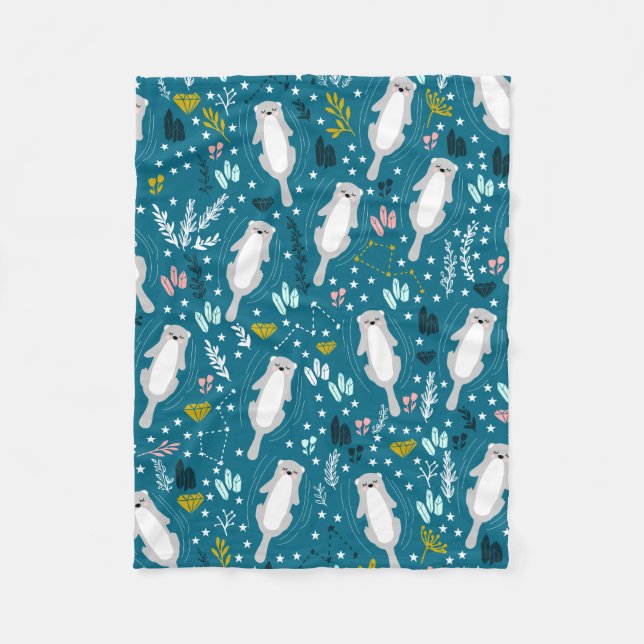 Niedliche Otter-Decken Fleecedecke (Vorderseite)