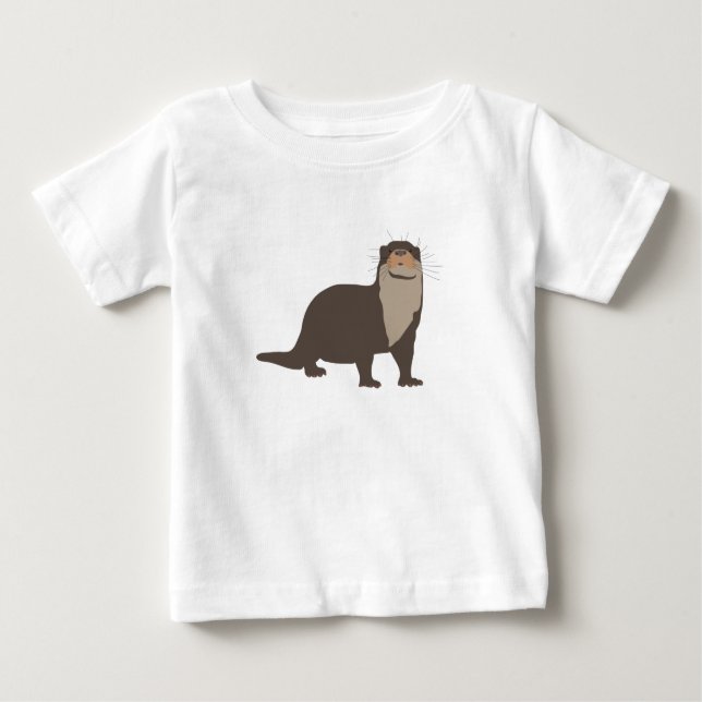Niedliche Otter-Illustration Baby T-shirt (Vorderseite)