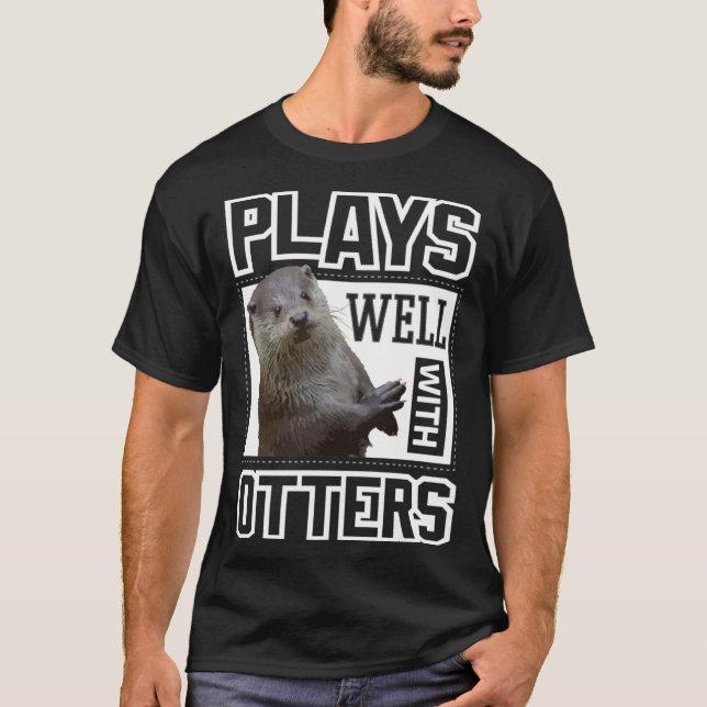 Niedliche Otter spielt gut mit anderen Frauen Kind T-Shirt (Vorderseite)