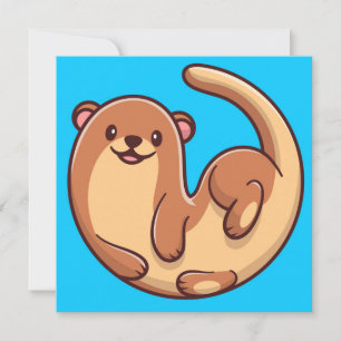 Niedliche Otter-Urlaubskarte Feiertagskarte