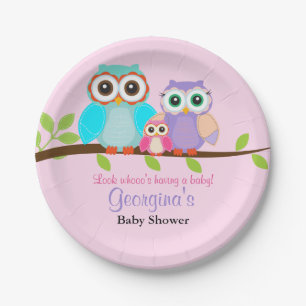 Niedliche Owl Girl Baby Duschpapier Teller