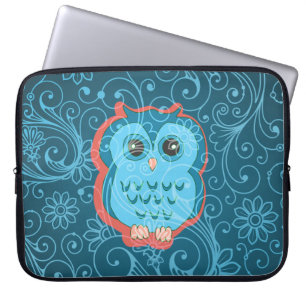 Niedliche Owl Girly Retro Blumenmode Laptopschutzhülle