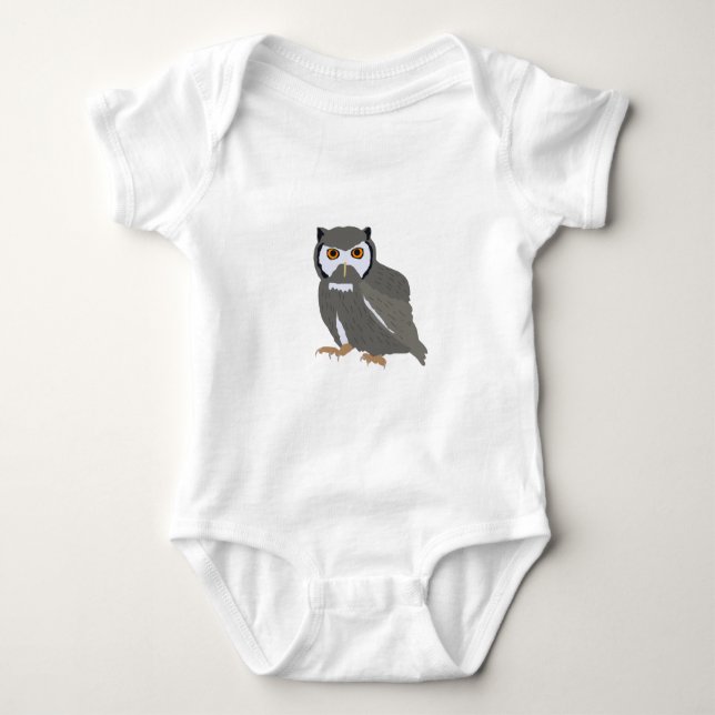 Niedliche Owl Illustration Baby Strampler (Vorderseite)