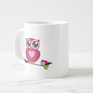 Niedliche Owl Liebe Kunst, Kunst und Kultur Jumbo-Tasse