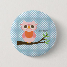 Niedliche Owl Reading Button