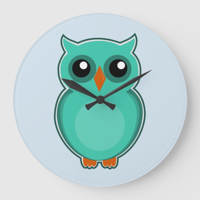 Niedliche OWL-Uhr Große Wanduhr (Vorderseite)