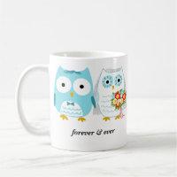 Niedliche Owls Braut und Groom Newlyweds Hochzeits