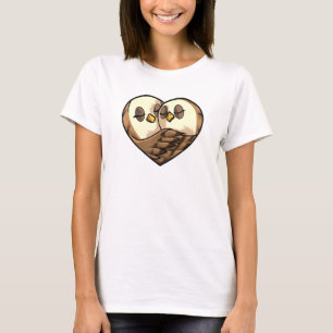 Niedliche Owls Couple Heart Form Liebe Tiere Eule T-Shirt
