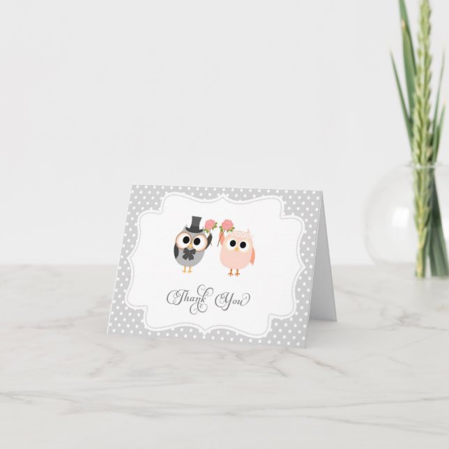 Niedliche Owls Dankeschön-Karte Dankeskarte (Vorderseite)